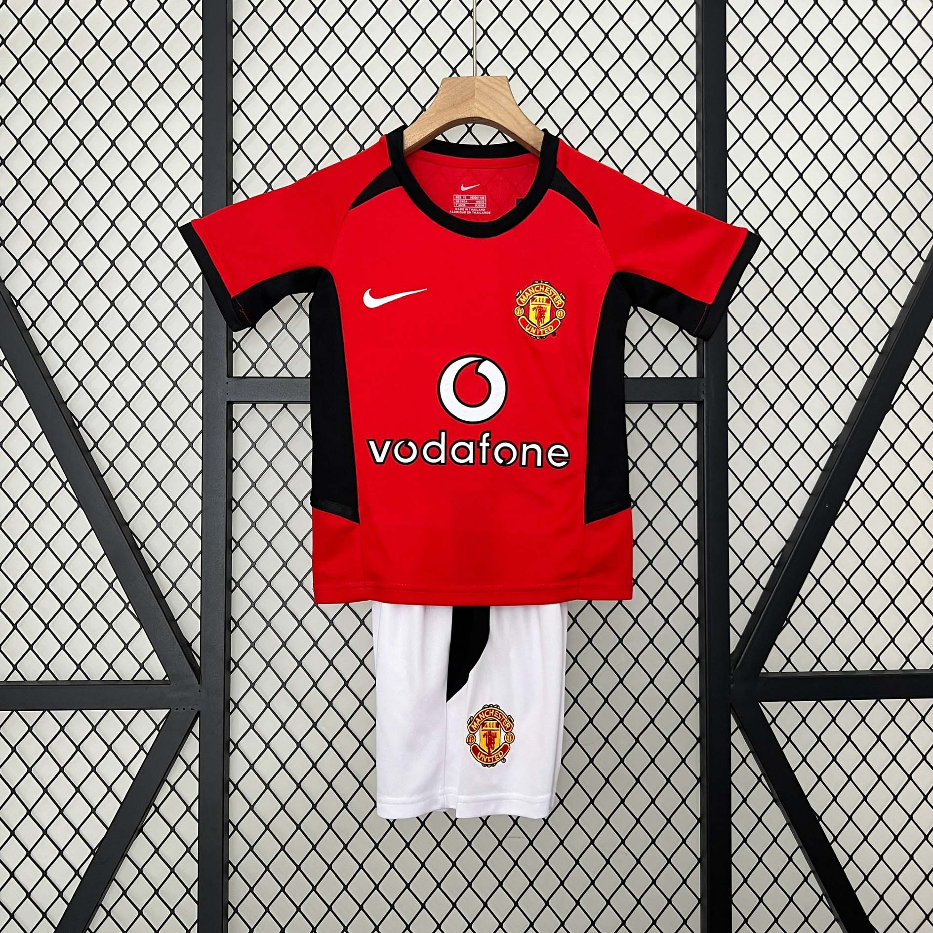 2002-2004 Retro KIDS Manchester United Home Football Shirt 1:1 Thai Quality
