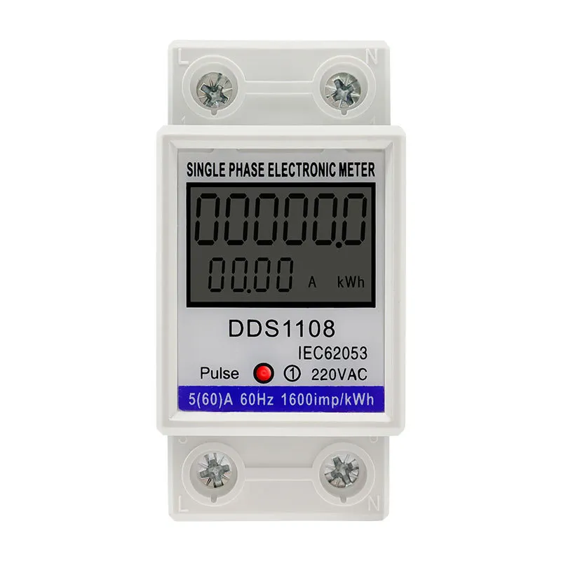 (COD) Taiye DDS1108 Single-Phase Smart Electric Meter Rail-Mounted Electricity Meter Household Energy Meter High-Precision Miniature 2P Home Tools bailitool 