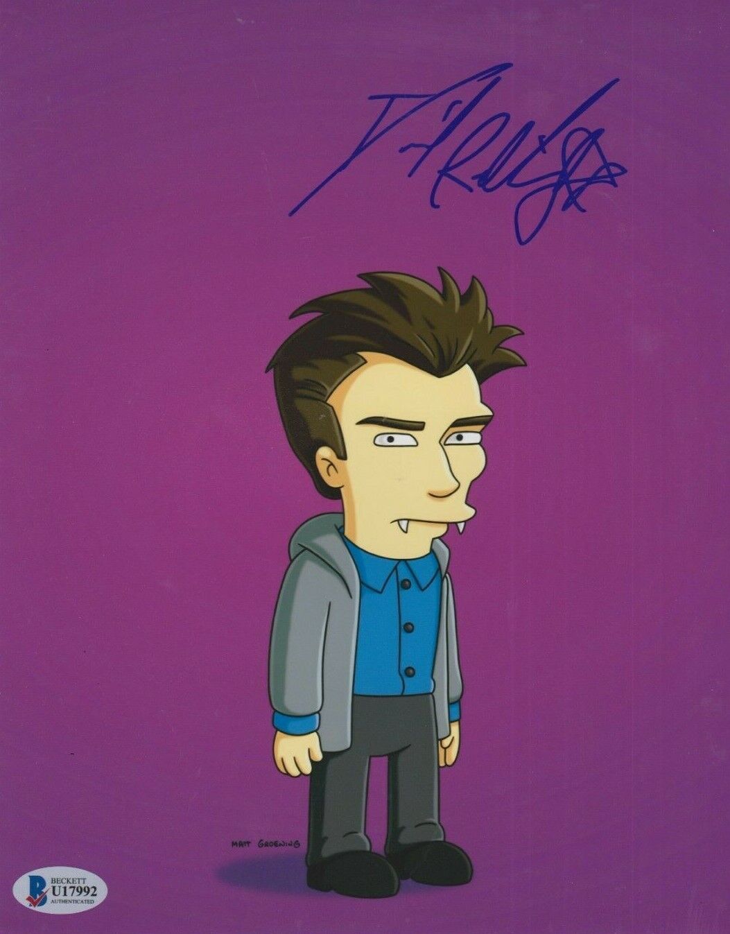 Daniel Radcliffe **HAND SIGNED** 10x8 Photo Poster painting ~ The Simpsons ~ Beckett BAS