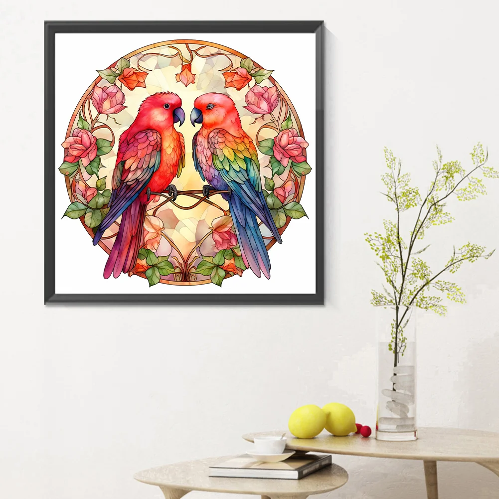 Full Round Diamond Painting 30*30cm - Love For Birds