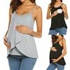Maternity Strappy Vest Nursing Tops T-Shirt Blouse