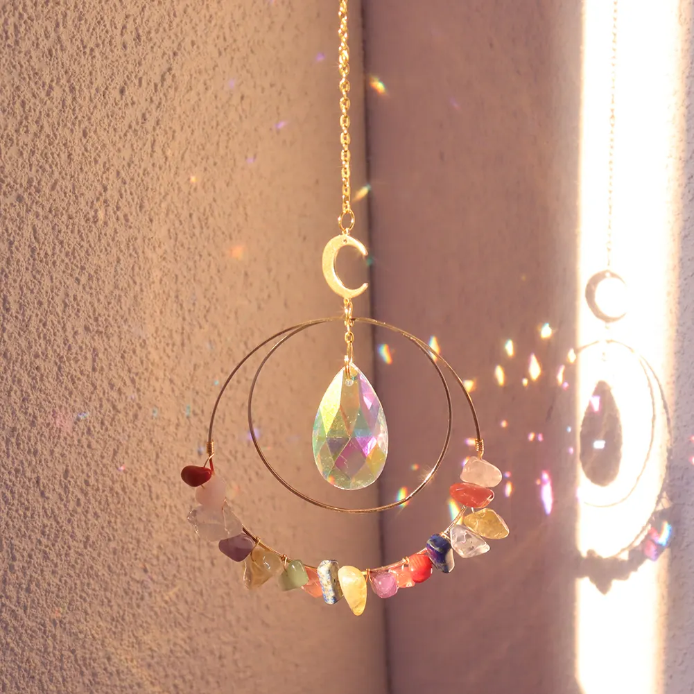 Crystal Light Trapping Windchime Prism Light Catching Pendant (Multicolor)