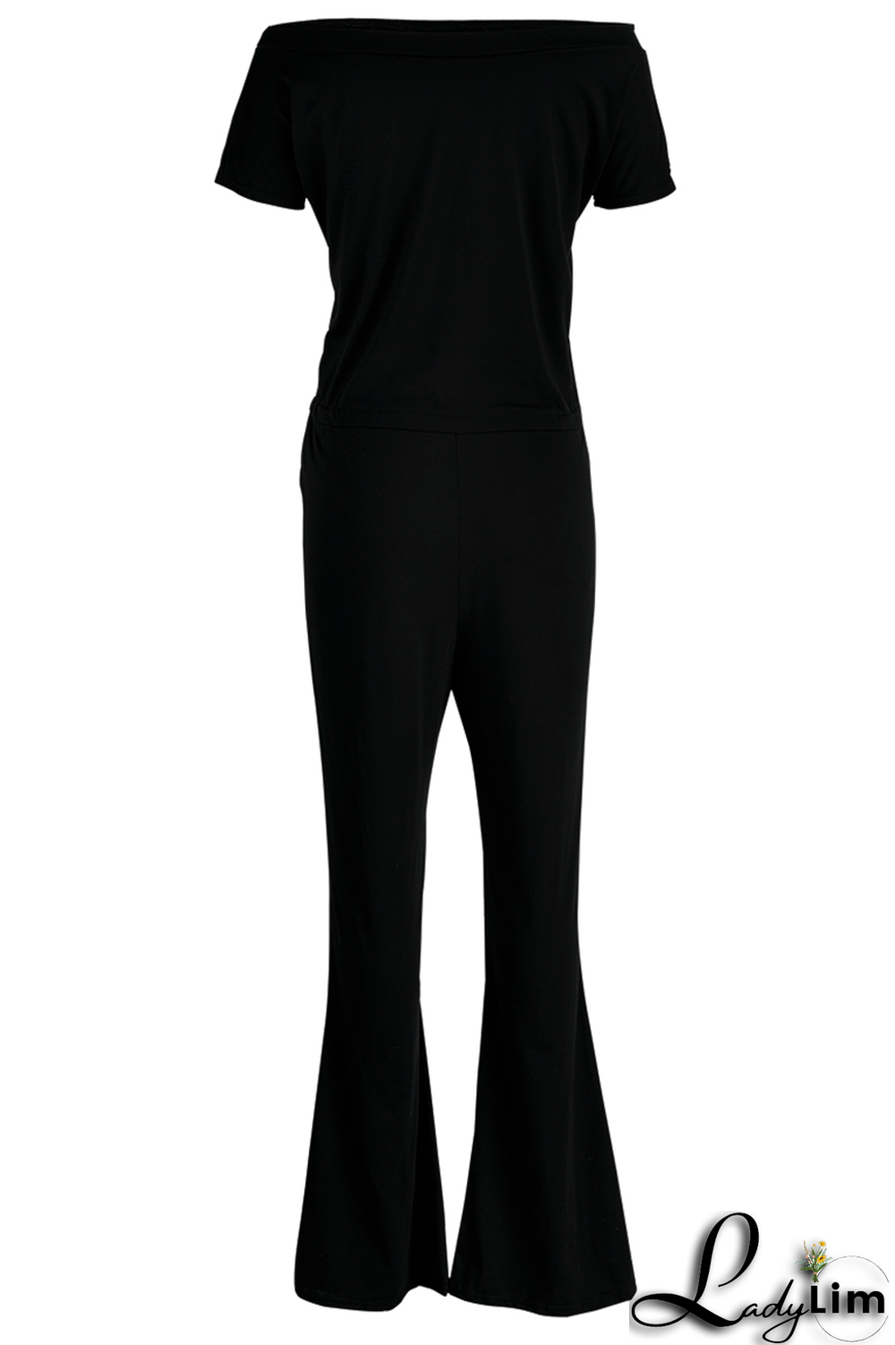 Grey Fashion Print Split Joint One Shoulder Boot Cut Jumpsuits