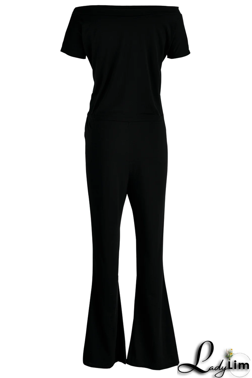 Grey Fashion Print Split Joint One Shoulder Boot Cut Jumpsuits