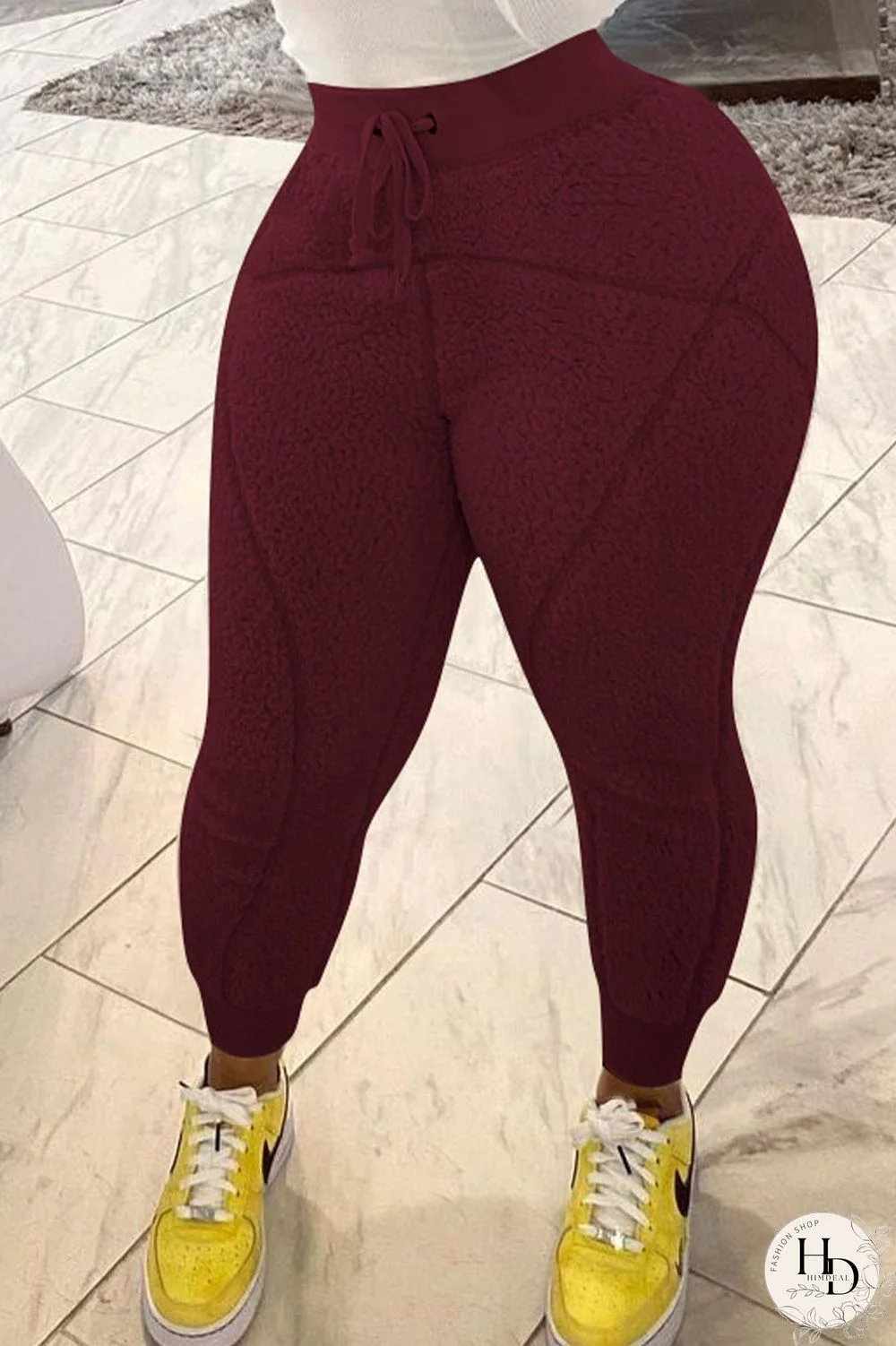 Wine Red Street Solid Skinny Bottoms