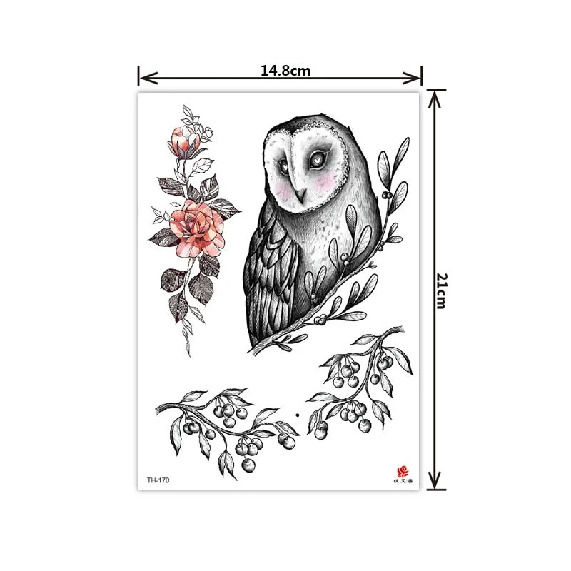 2021 New Plain Flower Arm Tattoo Sticker Flower Waterproof Tattoo Color Animal Tiger Tattoo Sticker