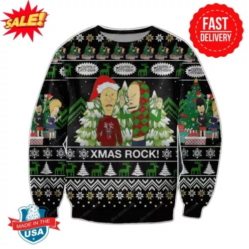 pornhint Pornhint Beavis and Butt-Head Ugly Christmas Sweater S-5XL New