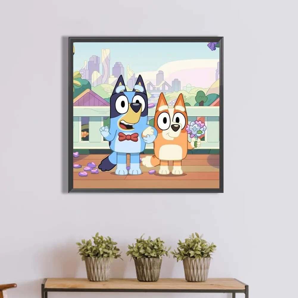Diamond Painting - Full Round Drill - Bluey(Canvas|30*30cm)