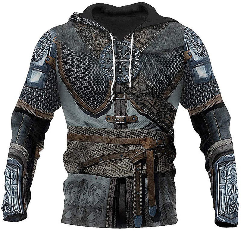 Viking-Inspired Hoodie: A Medieval Warrior's Attire Reimagined