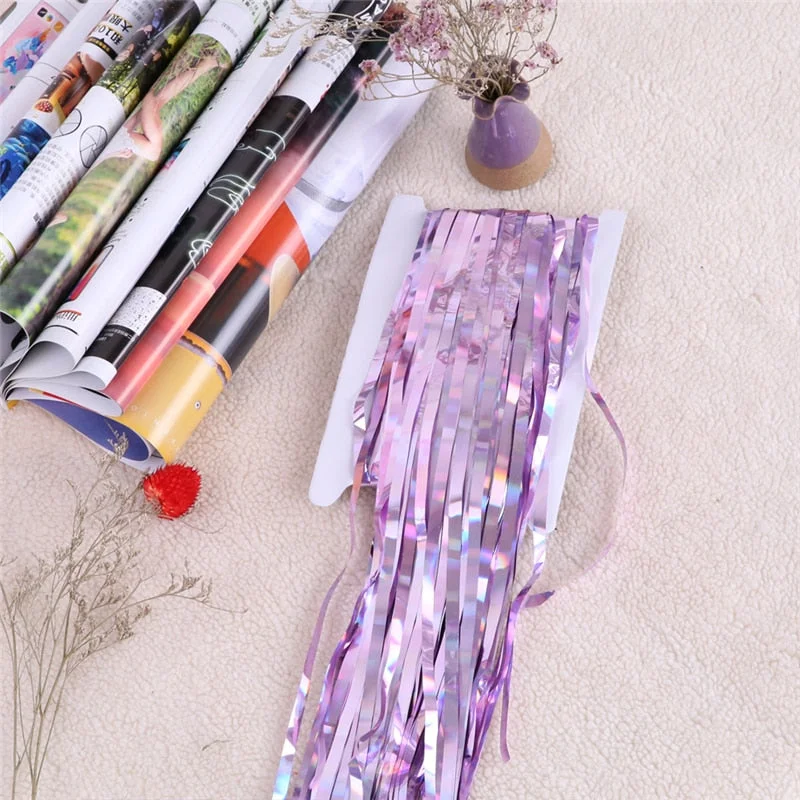1*2M Gold Pink Rainbow Sequin Backdrop Foil Fringe Tinsel Curtain Birthday Party Rain for Wedding Wall Anniversary Decoration