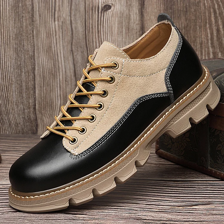 Retro Low Top Stitching Workwear Casual Platform Shoes