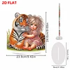 DIY Tiger and Girl Acrylic Diamond Painting Tabletop Ornaments