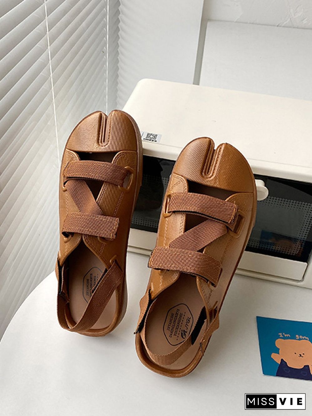 Casual Plain Split Toe Sandals