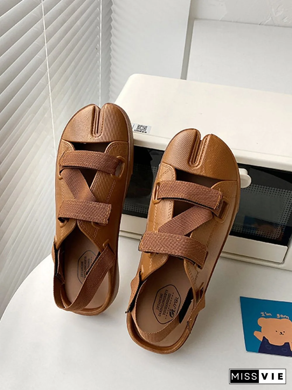 Casual Plain Split Toe Sandals