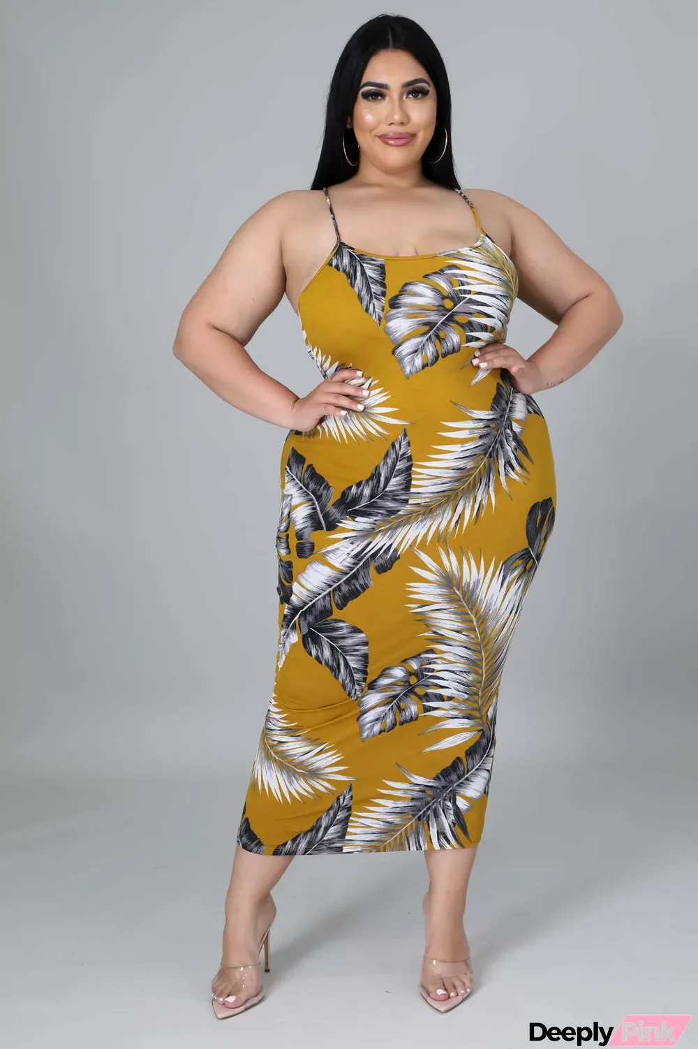 Summer Plus Size Women's Camisole Print Casual Dress