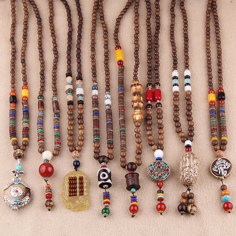 Vintage ethnic style pendant necklace