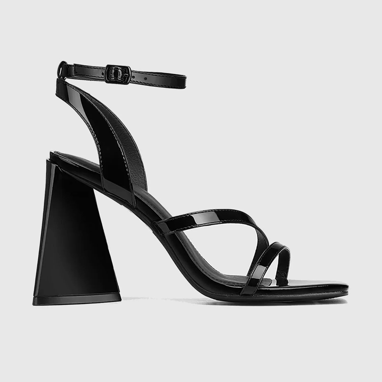 TAAFO Mixed Colors Ankle Strap Women's Sandals High Block Heels Ladies Dress Office Shoes
