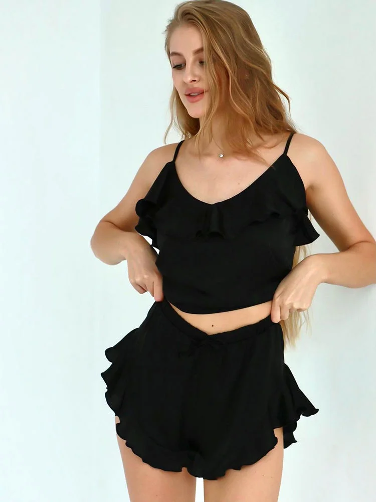 Women Pajamas Sexy Spaghetti Strap Set