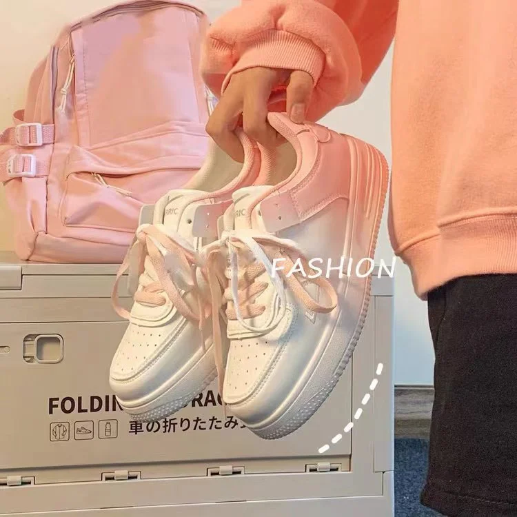 Churchf Churchf PU Color Matching Fashion Lightweight Flat Sports Women's Shoes 2023 Summer New Casual Board Shoes Women