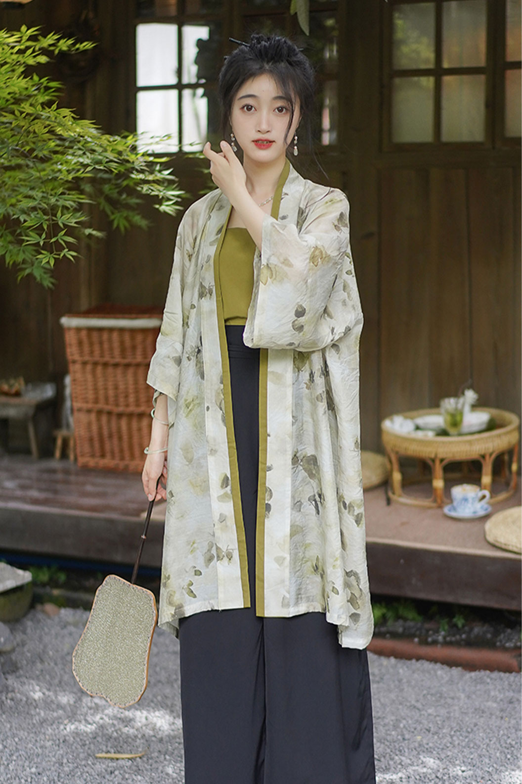 Modern Hanfu Green Hanfu Dress for Spring and Summer Chinese style - qinglan 青岚 Stupa Stones