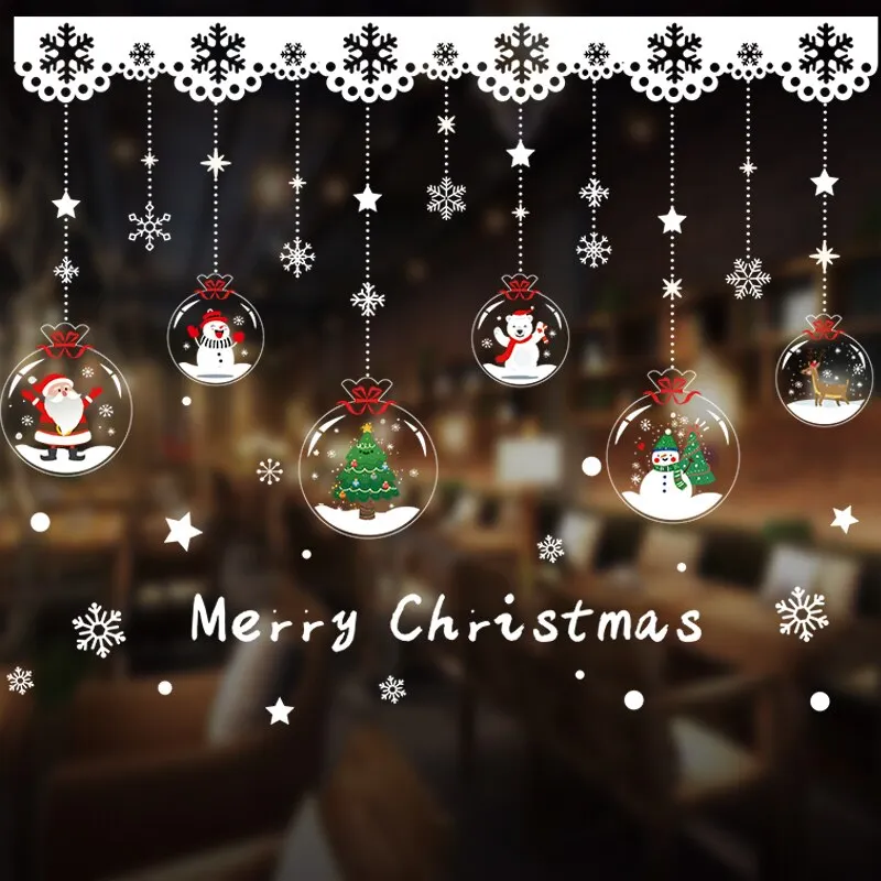 DIY Merry Christmas Wall Stickers Window Glass Stickers Christmas Decorations For Home Christmas Ornaments Xmas New Year 2021