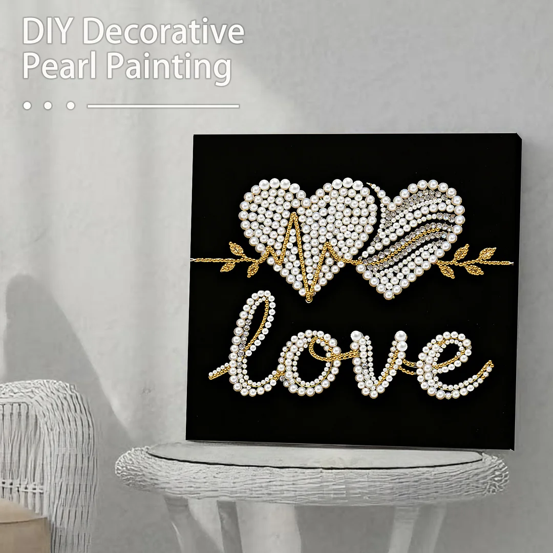 LOVE DIY Pearl Art Diamond Painting Kit for Adults Home Decor 25x25cm With Frame