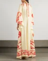 Muumuu Printed Silk-twill Maxi Dress