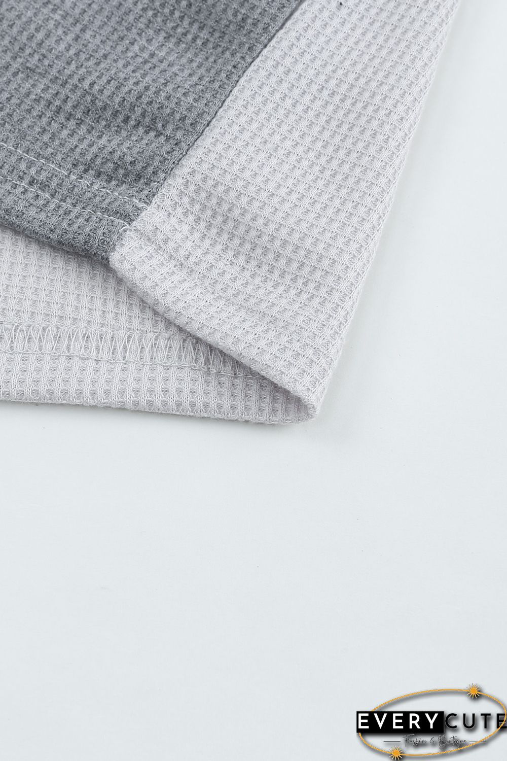 Red Wild Leopard Contrast Sleeve Colorblock Waffle Knit Top