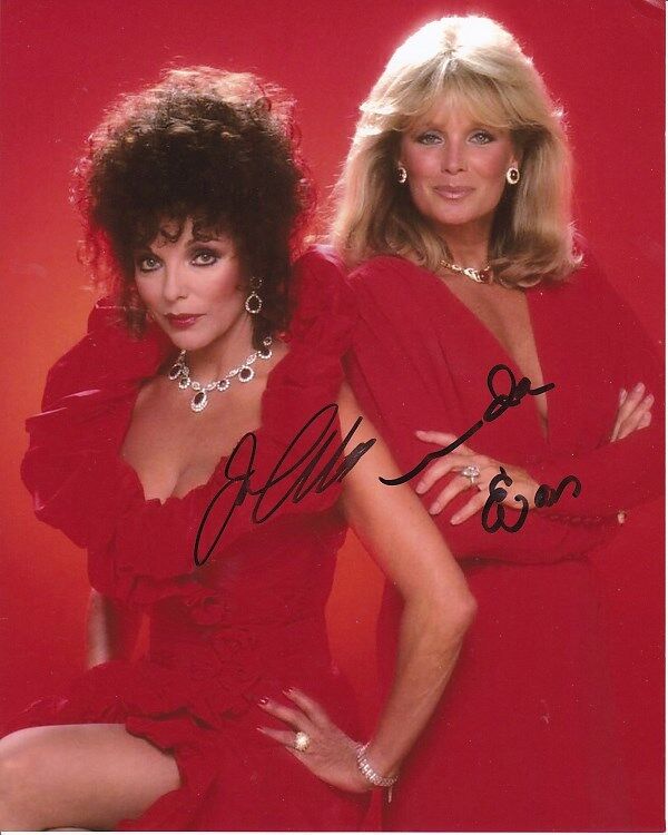 JOAN COLLINS & LINDA EVANS Signed Autographed DYNASTY Photo Poster painting