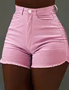 High Waist Mini Button Shorts