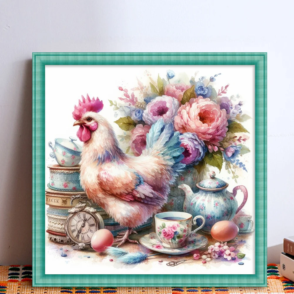 14CT Full Stamped Cross Stitch - Cock(Canvas|40*40CM)