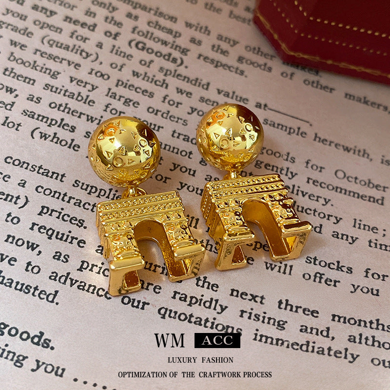 Medieval Round U-Shape Alloy Electroplating Earrings