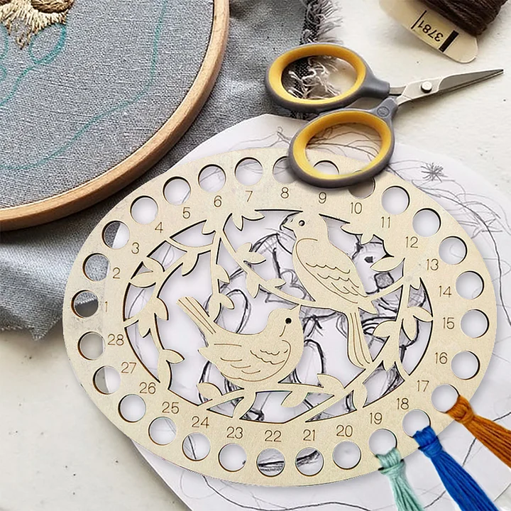 Wooden Bird Embroidery Floss Organizer Cross Stitch Thread Holder