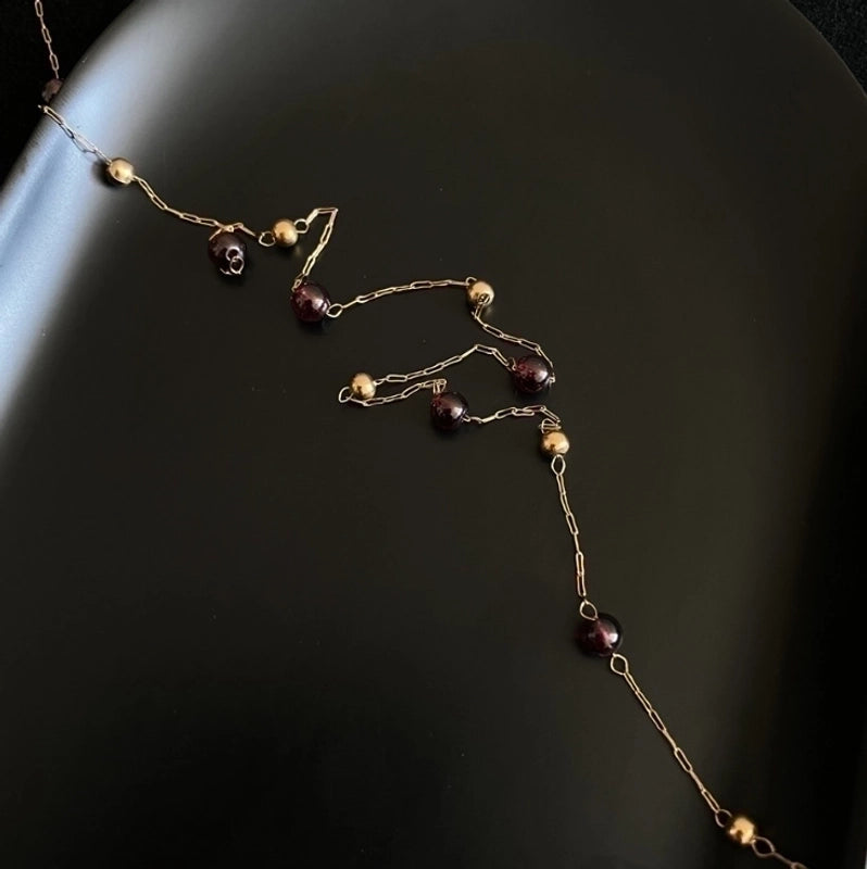 Vintage Style Geometric 304 Stainless Steel Titanium Steel Glass Bead 18K Gold Plated Gold Plated Choker