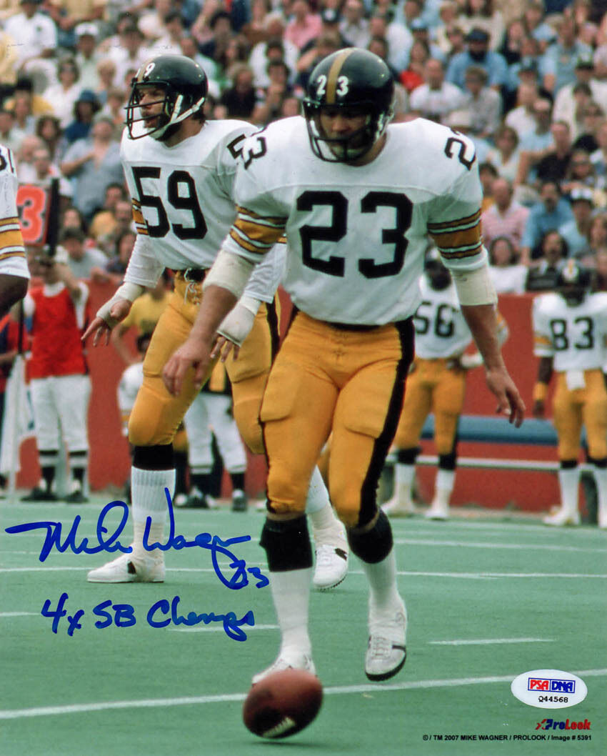 Mike Wagner SIGNED 8x10 Photo Poster painting + 4 x SB Champs Steelers PSA/DNA AUTOGRAPHED