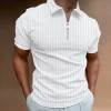 Gioiacombo™ Polo da uomo casual a maniche corte a righe