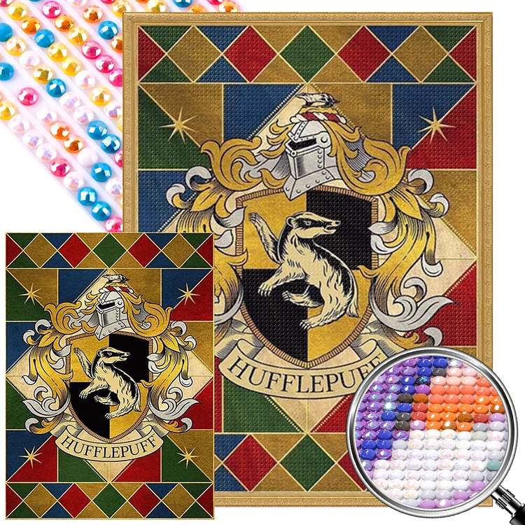 Partial AB Drill - Full Round Diamond Painting - Harry Potter Magic Academy Badge 40*55CM