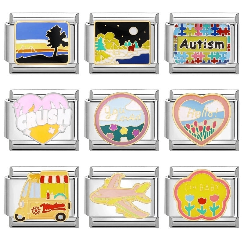 Italian Module Handmade Creative Cartoon Dripping DIY Light Luxury Personalized Fashionable  Bracelet Accessories