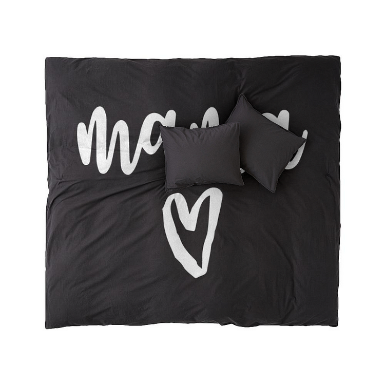 Mama Heart Mom Funny, Mother's Day Duvet Cover Set
