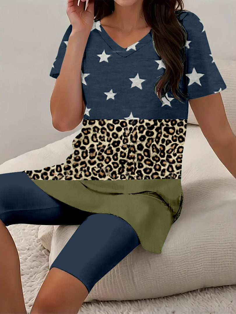 Women Long Sleeve V-neck Graphic Floral Printed Top