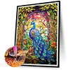 Diamond Painting-DIY Full Round Drill Stained Glass Peacock