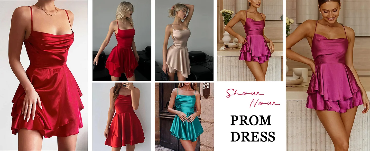 Tiered A-Line Sleeveless Short Cocktail Gown Mini Sundress