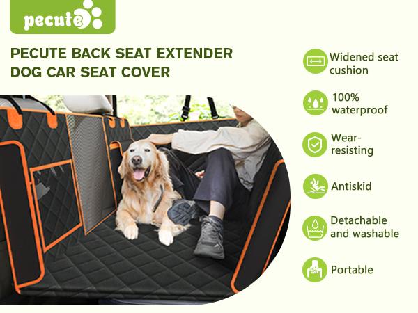 Product Introduction of 【TikTokShopBacktoSchool】Upgraded Back Seat Extender for Dogs with Impact Foam, Dog Car Seat Cover with Hard Bottom Holds 400lbs 17