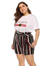 Casual Pants Wild Stripes Bow Loose Shorts