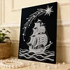 DIY Pearl Painting Boat for Home Wall Decor with Frame(40x30cm)