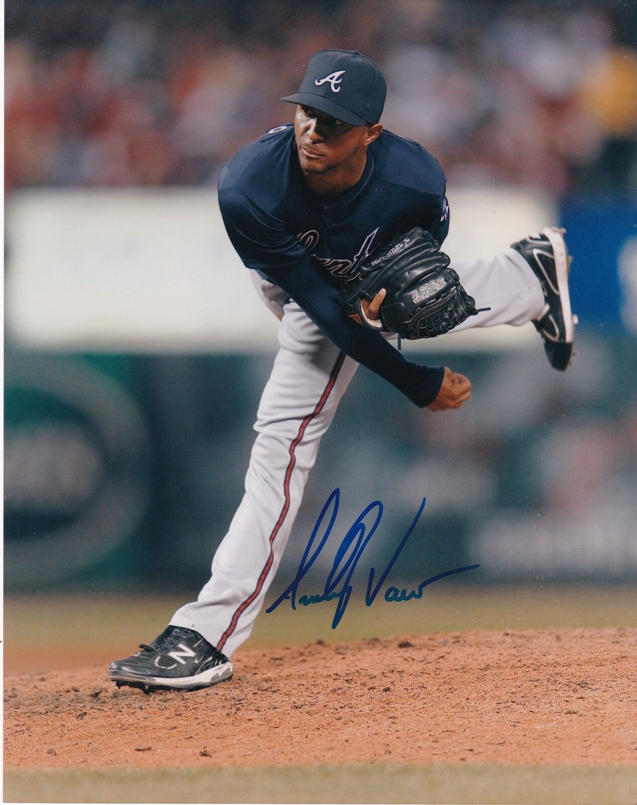 ANTHONY VARVARO ATLANTA BRAVES ACTION SIGNED 8x10