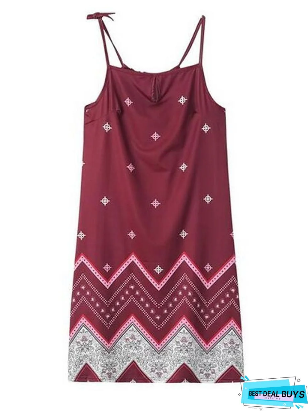 Women's Strap Dress Short Mini Dress - Sleeveless Geometric Print Summer Hot Boho Vacation Dresses White Black White Dresses