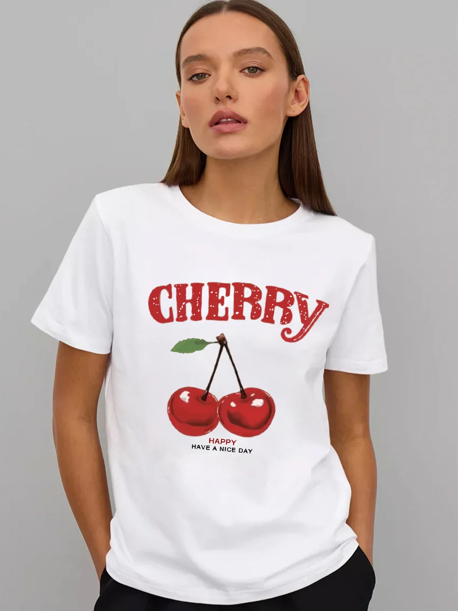 Athvotar Athvotar Sale Ins Wind Letter Print T-Shirts For Women's Summer Free-Rider Cotton Short-Sleeved Top