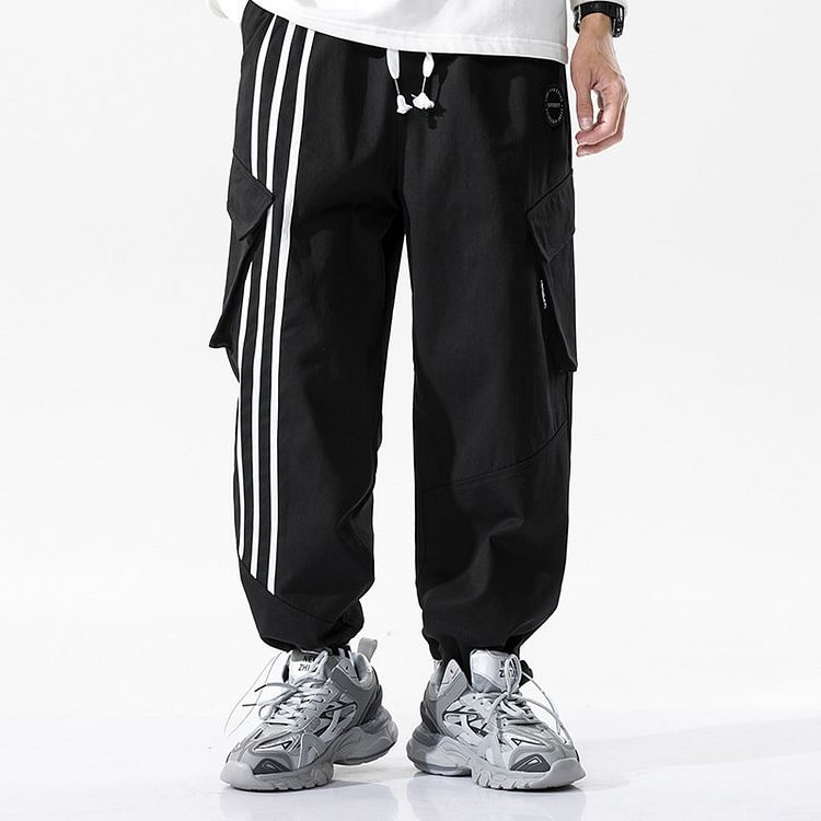 Men's Casual Pants Men's Fall plus Size Retro Sports Trousers Straight Solid Color Men Jeans