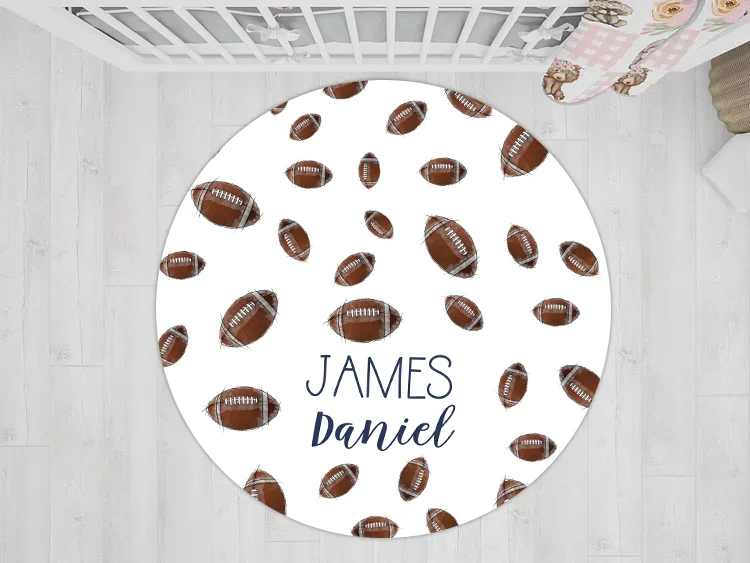 Personalized Baseball Round Rug|R154
